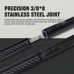 【CRICAL】VP-1 VP-2 Carbon Fiber Pool Cue Stick - 58" Professional Pool Cue with 12.5mm Tip & 3/8x8 Joint Billiard Stick