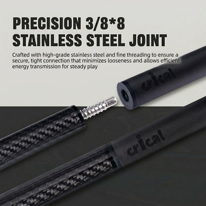 【CRICAL】VP-1 VP-2 Carbon Fiber Pool Cue Stick - 58" Professional Pool Cue with 12.5mm Tip & 3/8x8 Joint Billiard Stick