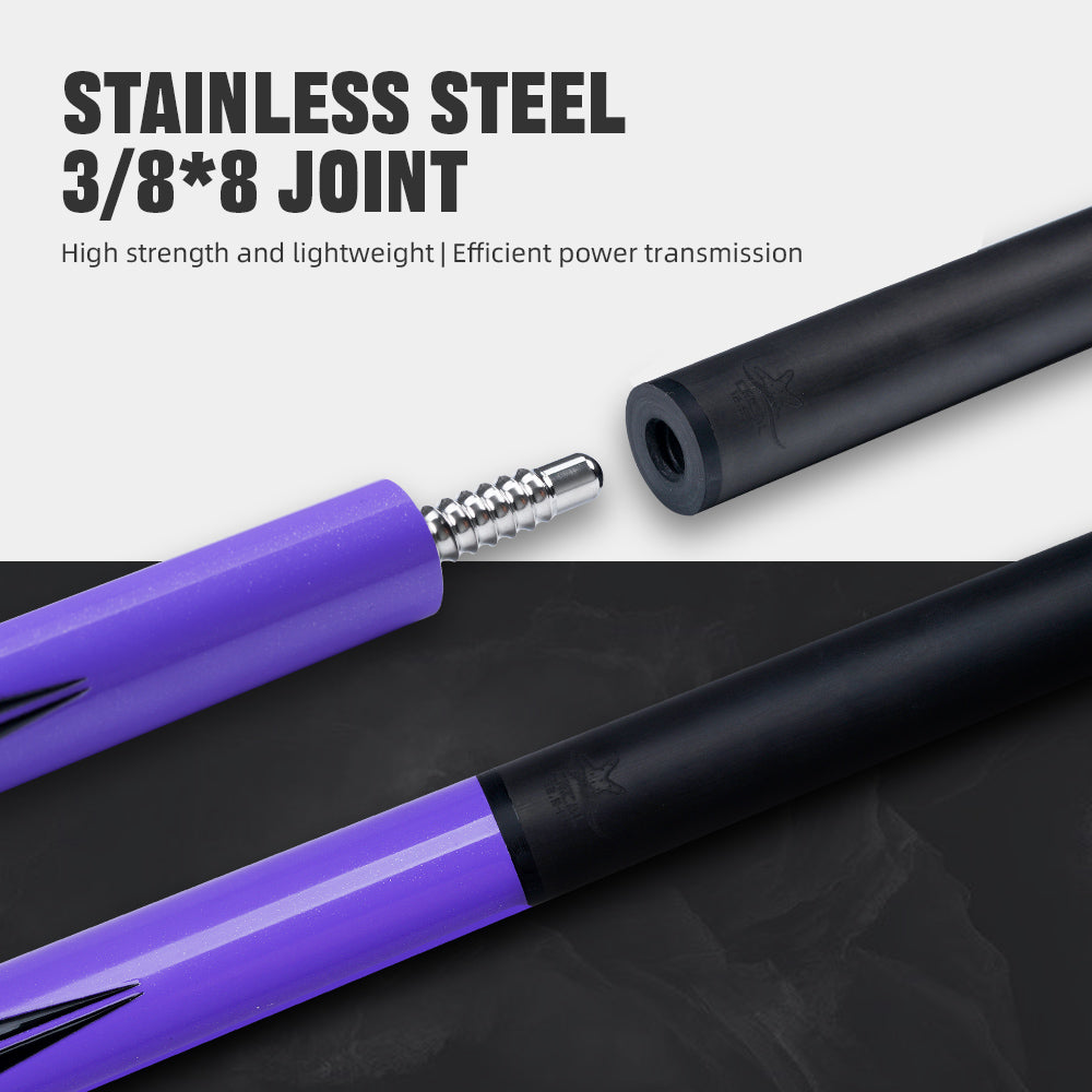 【CRICAL】CL-PD-04 Carbon Fiber Pool Cue Stick - 58" Low Deflection Professional Pool Cue with Pro Taper Shaft, 3D Wrapless Grip, 12.5mm Tip & 3/8x8 Joint Billiard Stick