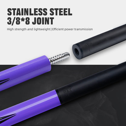 【CRICAL】CL-PD-04 Carbon Fiber Pool Cue Stick - 58" Low Deflection Professional Pool Cue with Pro Taper Shaft, 3D Wrapless Grip, 12.5mm Tip & 3/8x8 Joint Billiard Stick