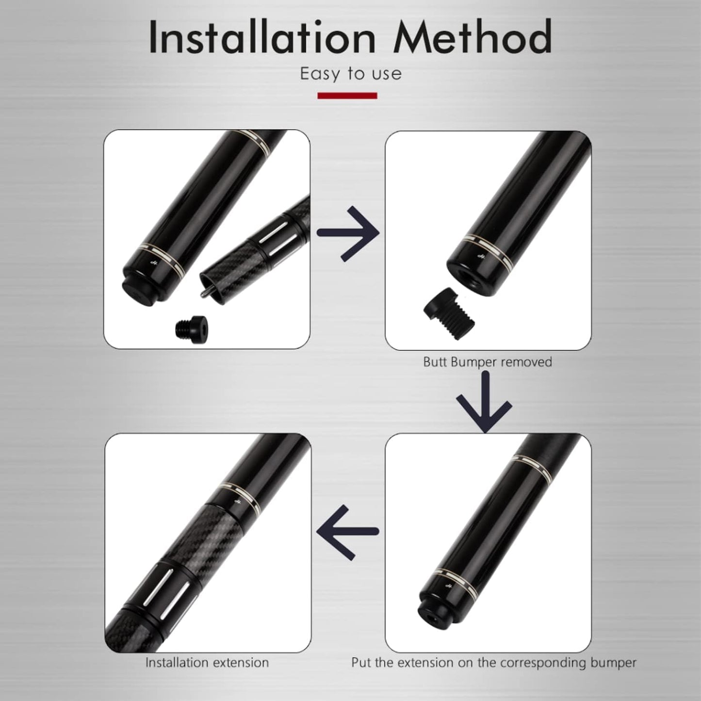 【 Butt 】Billiard Cue Rubber Bumper Pool Cue Block Butt Connected Extension Multifunction Billiards Accessories