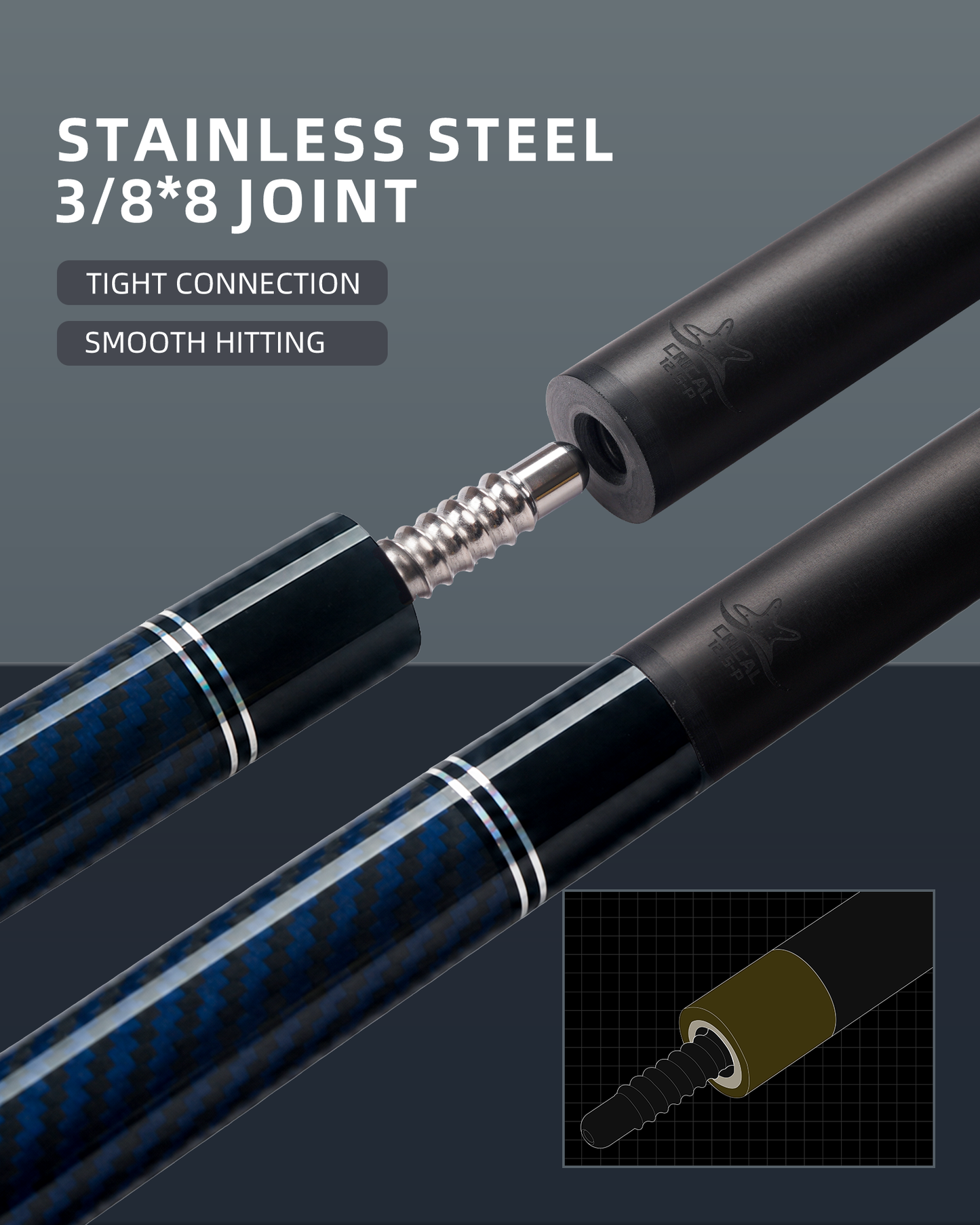 【CL pro 4 G】CRICAL CL-PRO-4 58-Inch Carbon Fiber Pool Cue