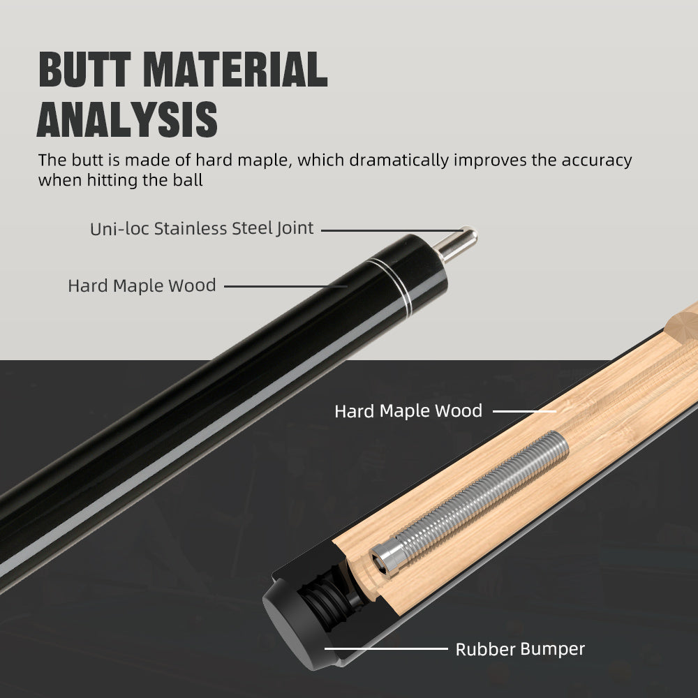 Crical】Break Jump Cue with 3 Piece Heavy Hitter Jump Break Cue