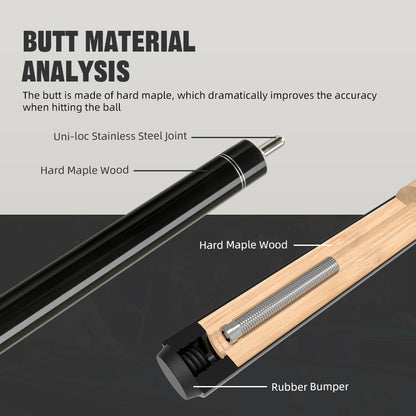 【CRICAL】Break Jump Cue with 3 Piece  Heavy Hitter Jump Break Cue 13.2mm Tip Punch Cue Professional Jump Cue (Ship from USA)