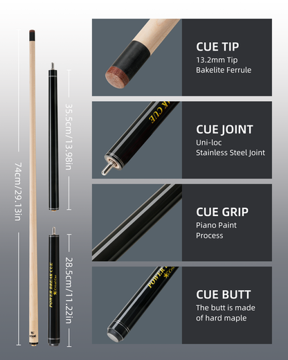 【PD】CRICAL Pro Taper Carbon Fiber Pool Cue Set with Maple Jump Break Cue