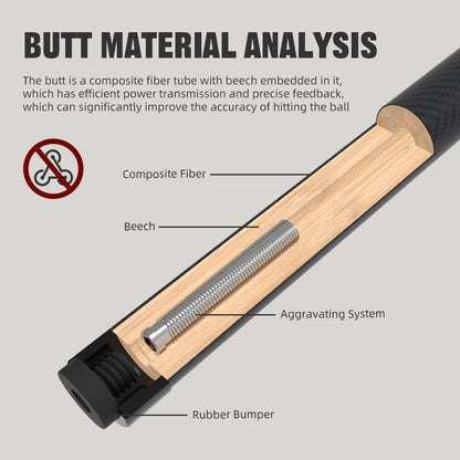 【CRICAL】 CL-pro3 Carbon Fiber Pool Cue Stick with 12.5mm Tip Low Deflection shaft for Billiard Cue Sticks
