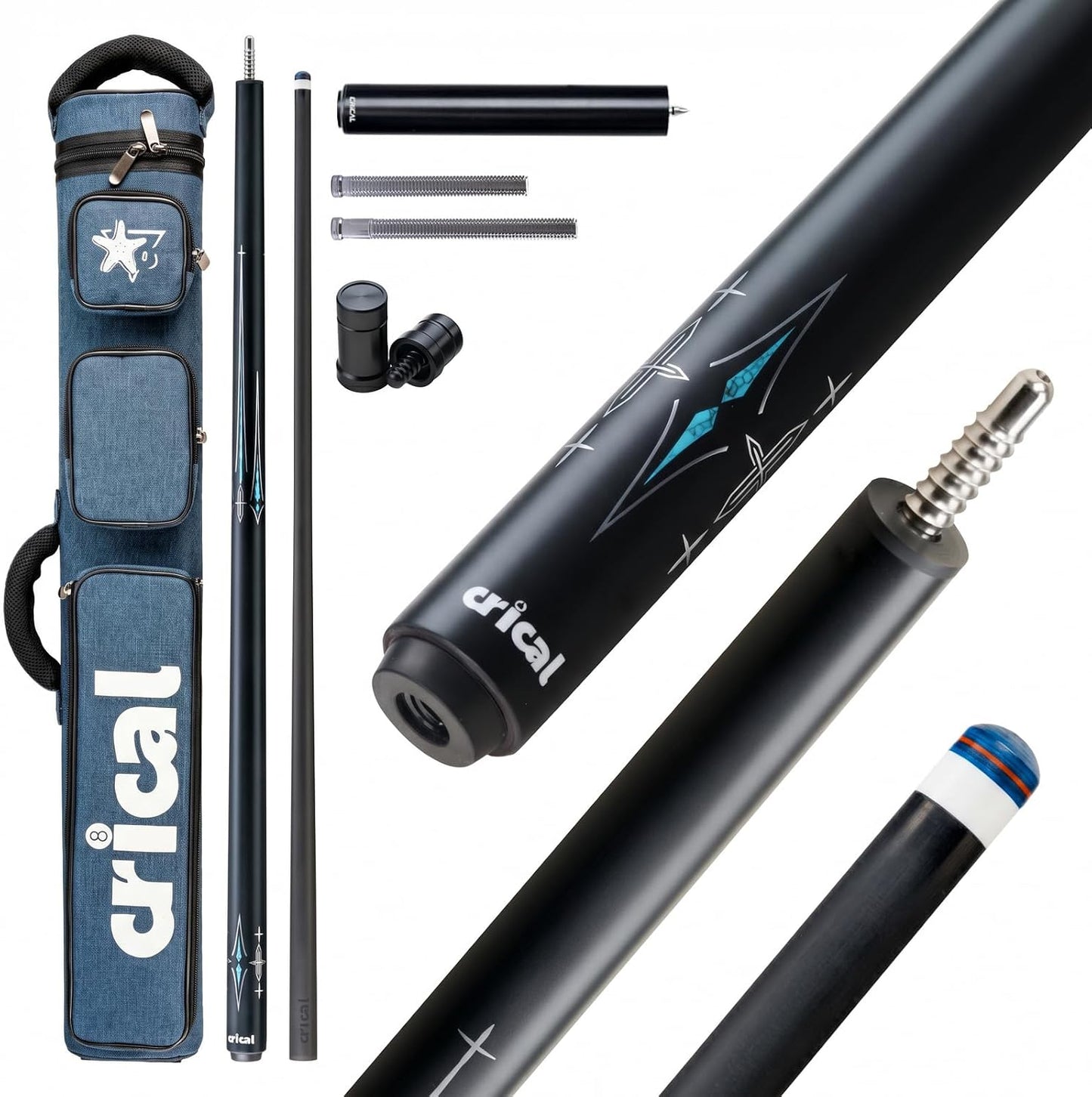 【CL-03】CRICAL Carbon Fiber Pool Cue Stick with 12.5mm Tip Low Deflection shaft for Billiard Cue Sticks