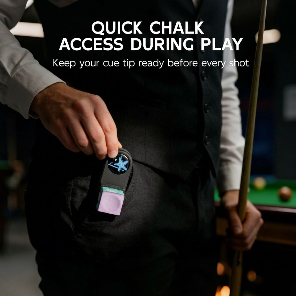 CRICAL Pool Cue Chalk Holder Magnetic Pool Chalk Holder Portable Billiard Holder Round