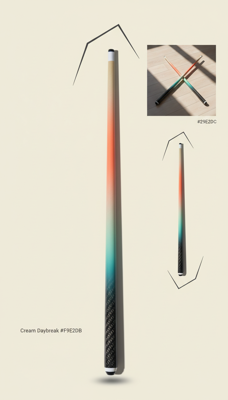 Citrus Dawn gradient carbon fiber cue