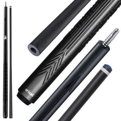 【CRICAL】CL-PD-04 Carbon Fiber Pool Cue Stick - 58" Low Deflection Professional Pool Cue with Pro Taper Shaft, 3D Wrapless Grip, 12.5mm Tip & 3/8x8 Joint Billiard Stick