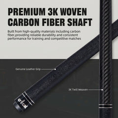【CRICAL】VP-1 VP-2 Carbon Fiber Pool Cue Stick - 58" Professional Pool Cue with 12.5mm Tip & 3/8x8 Joint Billiard Stick