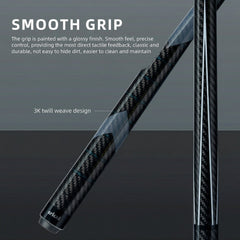 【CL-01 Pro Taper】 CRICAL Carbon Fiber Pool Cue Stick | Low Deflection Billiard Cue with 3/8x8 Joint & 12.5mm Tip