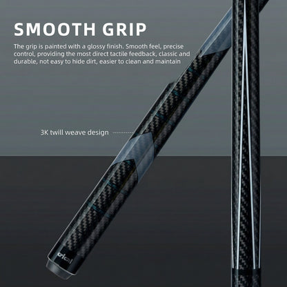 【CRICAL Pro Taper】 Carbon Fiber Pool Cue Stick | Low Deflection Billiard Cue with 3/8x8 Joint & 12.5mm Tip