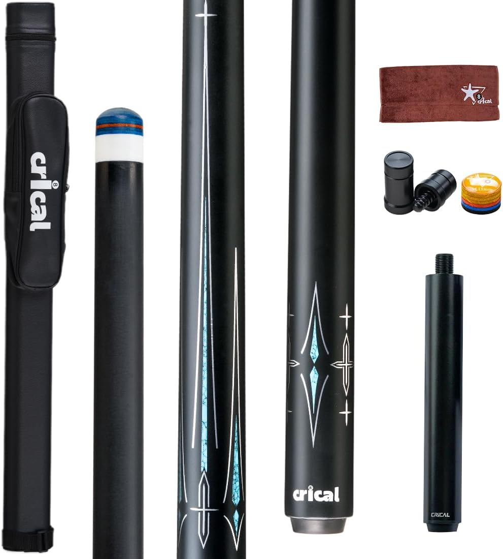 【Crical】CL-01 Carbon Fiber Pool Cue Stick with 12.5mm Tip Low Deflection shaft for Billiard Cue Sticks
