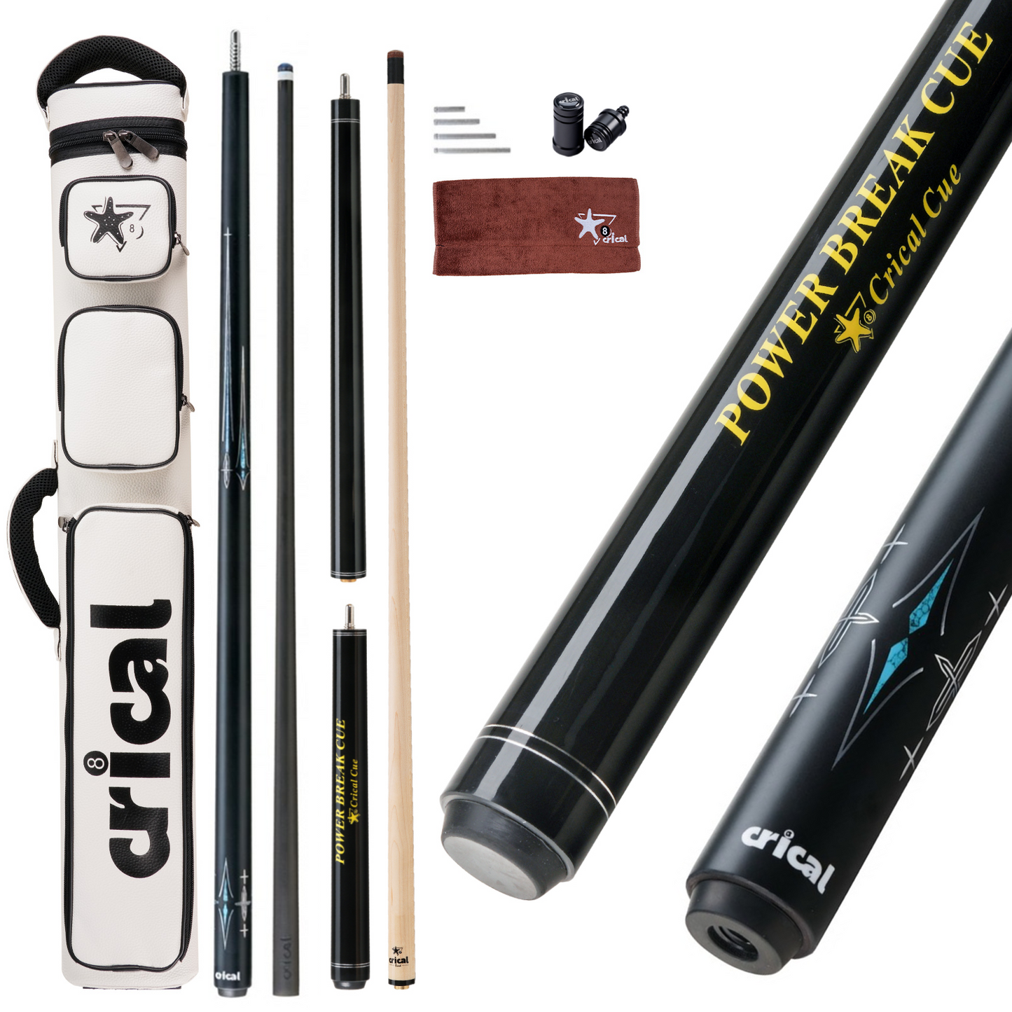 【CL-01/03/04】CRICAL Carbon Fiber Pool Cue Set with Maple Jump Break Cue