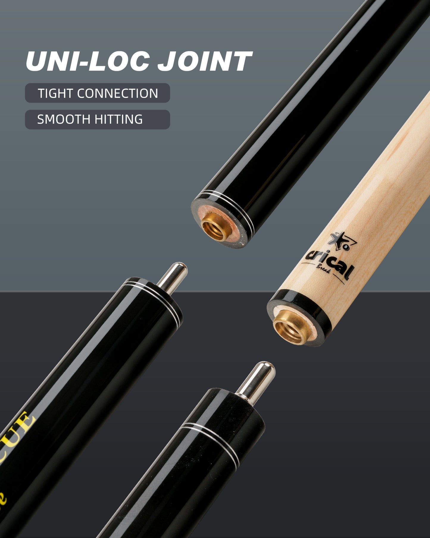 【Crical】Break Jump Cue with 3 Piece  Heavy Hitter Jump Break Cue 13.2mm Tip Professional Punch Jump Cue