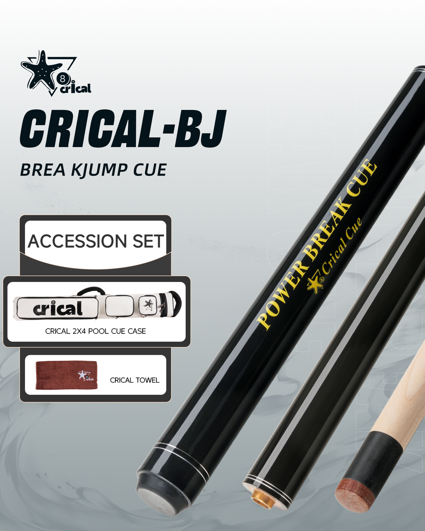 【CRICAL】Break Jump Cue with 3 Piece  Heavy Hitter Jump Break Cue 13mm Tip Punch Cue Professional Jump Cue (Ship from USA)