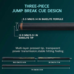 【break jump】2 in 1 Carbon Energy Break Punch Kick-off Jump Billiard Pool Cue Stick 13mm Break Jump Cue Stick