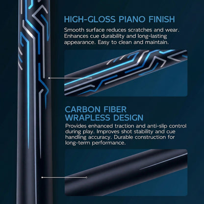 【Crical】2 in 1 Carbon Energy Break Punch Kick-off Jump Billiard Pool Cue Stick 13mm Break Jump Cue Stick