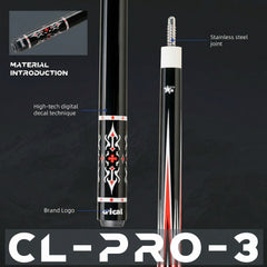 【CL-pro3 】Carbon Fiber Pool Cue Stick with 12.5mm Tip Low Deflection shaft for Billiard Cue Sticks
