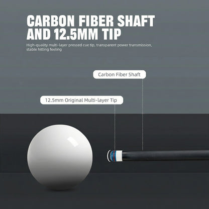 【CRICAL】 CL-pro3 Carbon Fiber Pool Cue Stick with 12.5mm Tip Low Deflection shaft for Billiard Cue Sticks