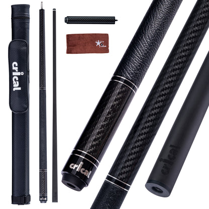 【CRICAL】VP-1 VP-2 Carbon Fiber Pool Cue Stick - 58" Professional Pool Cue with 12.5mm Tip & 3/8x8 Joint Billiard Stick