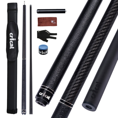 【CRICAL】VP-1 VP-2 Carbon Fiber Pool Cue Stick - 58" Professional Pool Cue with 12.5mm Tip & 3/8x8 Joint Billiard Stick