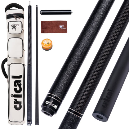 【CRICAL】VP-1 VP-2 Carbon Fiber Pool Cue Stick - 58" Professional Pool Cue with 12.5mm Tip & 3/8x8 Joint Billiard Stick