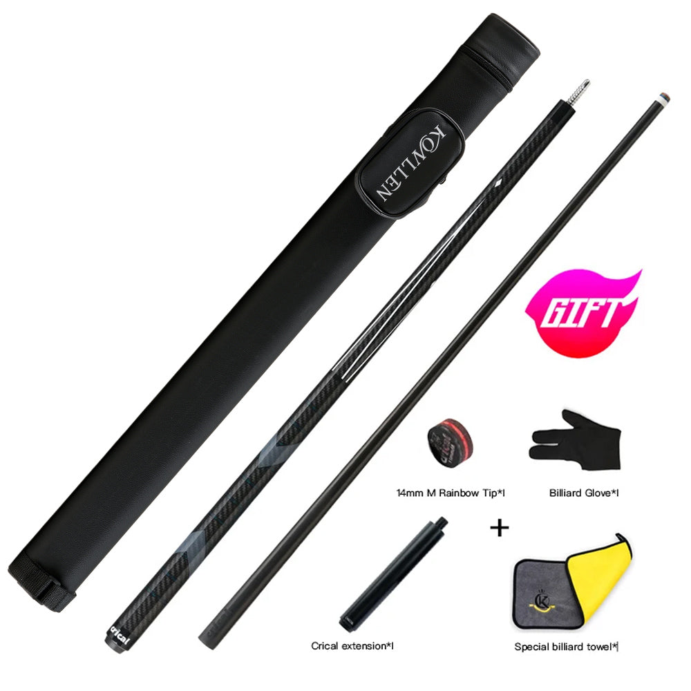 【Crical】CL-01 Carbon Fiber Pool Cue Stick with 12.5mm Tip Low Deflection shaft for Billiard Cue Sticks