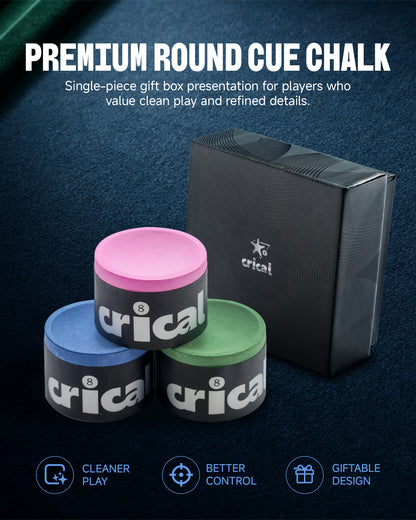 【CL chalk】CRICAL Low Dust Round Billiard Chalk Gift Box