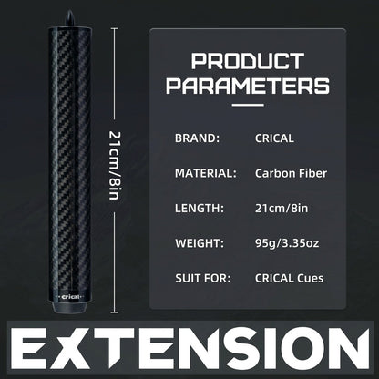 CRICAL Pool Cue Extension 2/3/4/8 Inch Metal Billiard Cue Extension with 3 Bumpers Billiard Accessories