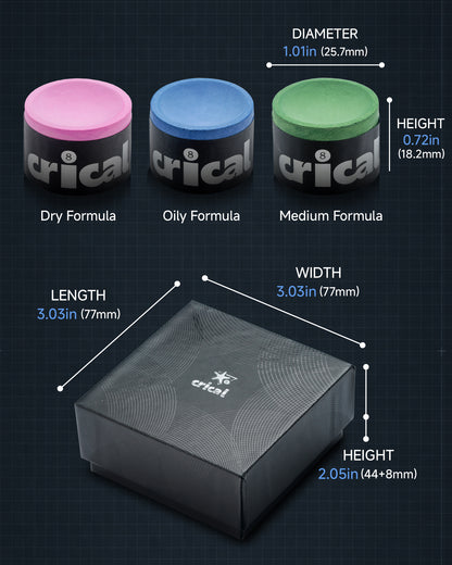 【CL chalk】CRICAL Low Dust Round Billiard Chalk Gift Box