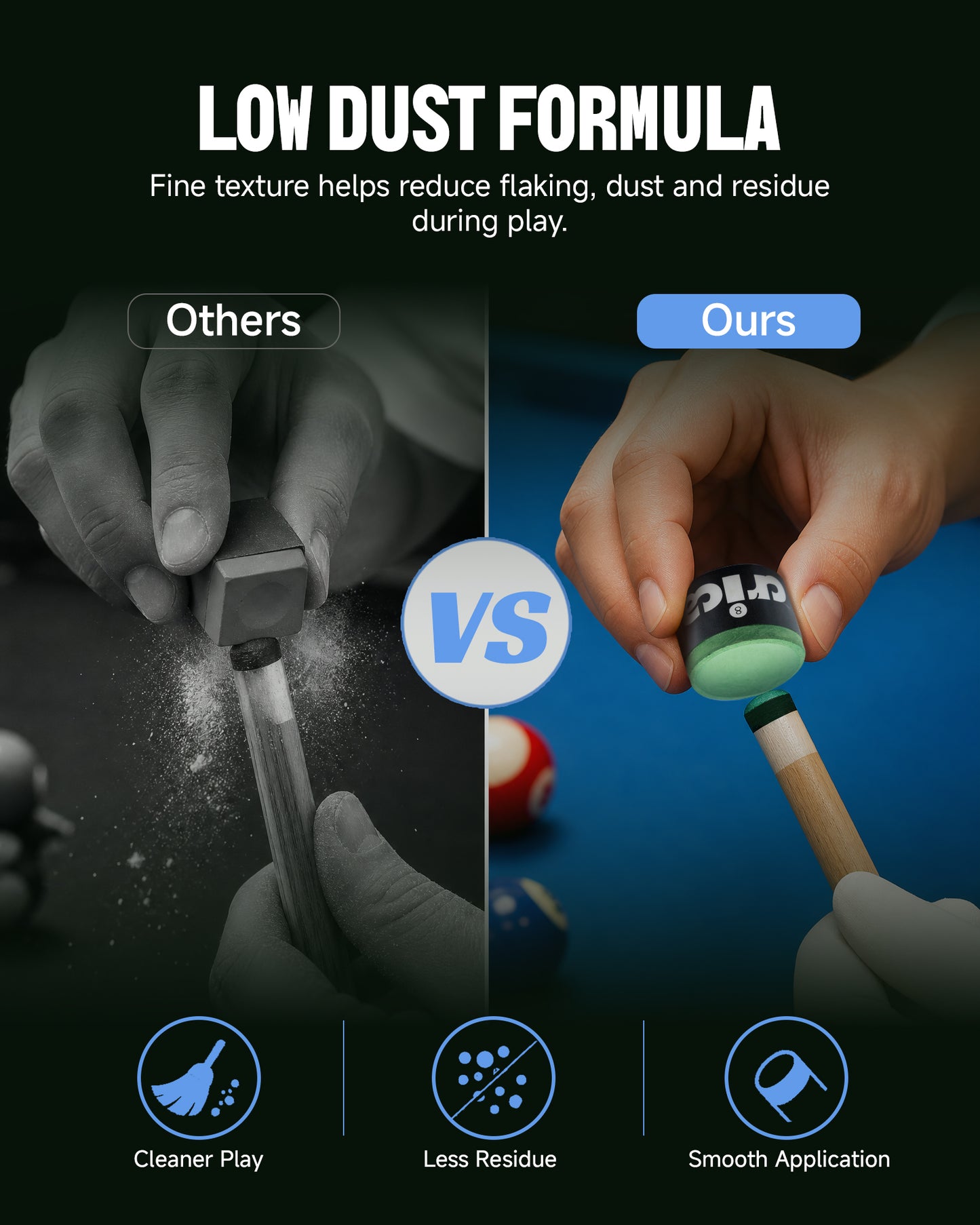【CL chalk】CRICAL Low Dust Round Billiard Chalk Gift Box