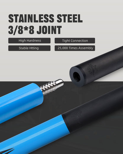 【CRICAL】CL-PD-02 Carbon Fiber Pool Cue Stick - 58" Low Deflection Professional Pool Cue with Pro Taper Shaft, 3D Wrapless Grip, 12.5mm Tip & 3/8x8 Joint Billiard Stick