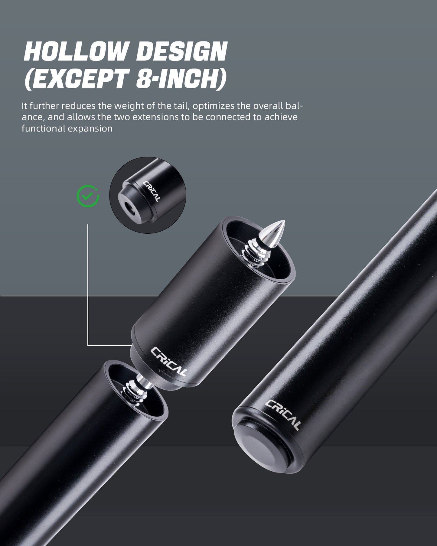 【CRICAL】Billiard Pool Cue Extension with  High Quality Metal Extender for Crical PREDATOR MEZZ How Fury Billiard Accessories