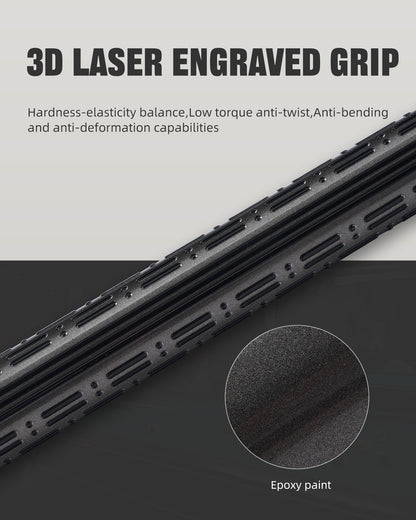 【CRICAL】CL-PD-04 Carbon Fiber Pool Cue Stick - 58" Low Deflection Professional Pool Cue with Pro Taper Shaft, 3D Wrapless Grip, 12.5mm Tip & 3/8x8 Joint Billiard Stick