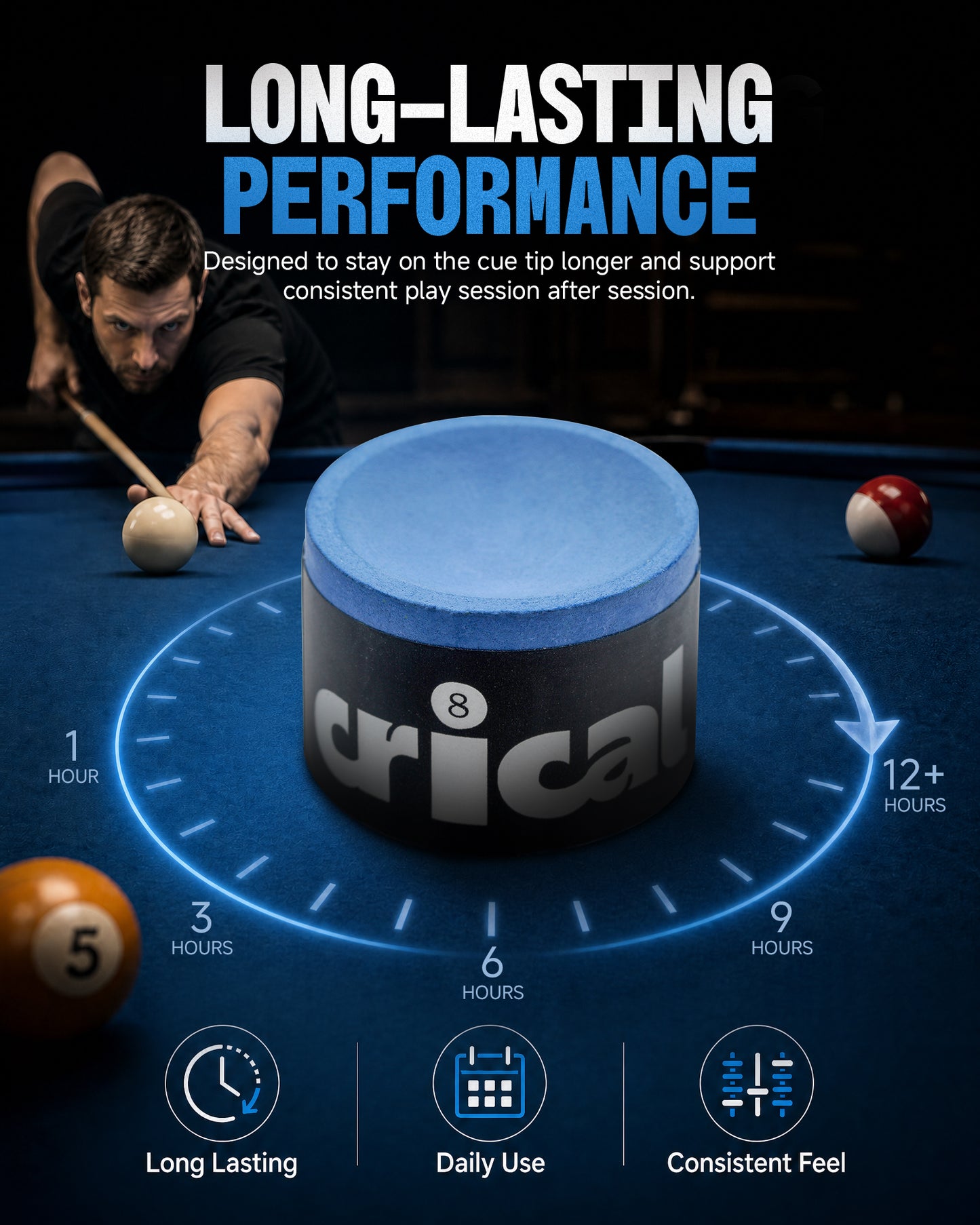 【CL chalk】CRICAL Low Dust Round Billiard Chalk Gift Box