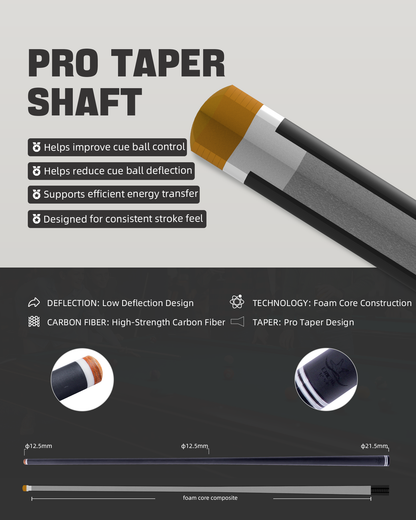 【WR-01-set2】CRICAL Carbon Fiber Pool Cue Set with Maple Break/Jump Cue
