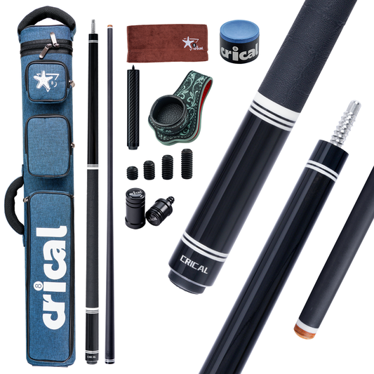 【WR-set1】CRICAL Carbon Fiber Pool Cue Set with Ebony Rear Section