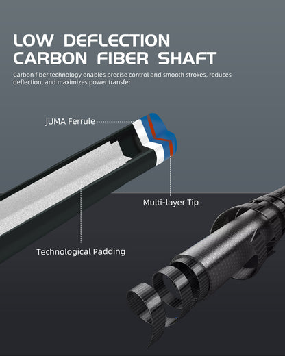 【Crical】CL-01 Carbon Fiber Pool Cue Stick with 12.5mm Tip Low Deflection shaft for Billiard Cue Sticks