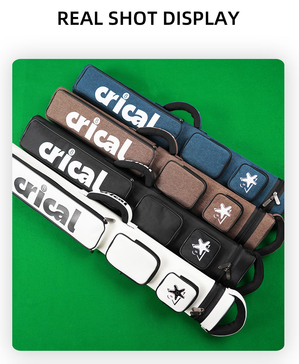 【Crical】 6 holes Cue Case（White/Blue/Black/Brown）