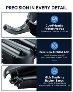 【CRICAL】 Billiards Training Aid, No Screw Assembly Required with ABS Pool Practice Trainer, Rubber Band Rebound System, Non-Slip Protective Base, Carrying Bag Included