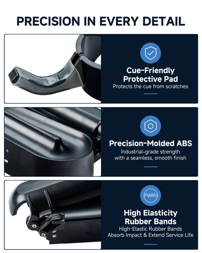 【CRICAL】 Billiards Training Aid, No Screw Assembly Required with ABS Pool Practice Trainer, Rubber Band Rebound System, Non-Slip Protective Base, Carrying Bag Included