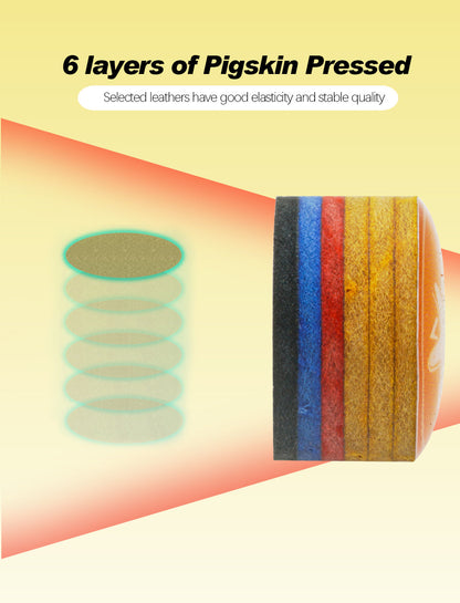 【CRICAL】Billiard Tips with Rainbow Tips 11/14mm Multilayer Pig Skin Cue Tips for Snooker Cue Tips for Billiards Cue Tip Accessories