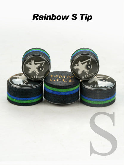 【CRICAL】Billiard Tips with Rainbow Tips 11/14mm Multilayer Pig Skin Cue Tips for Snooker Cue Tips for Billiards Cue Tip Accessories