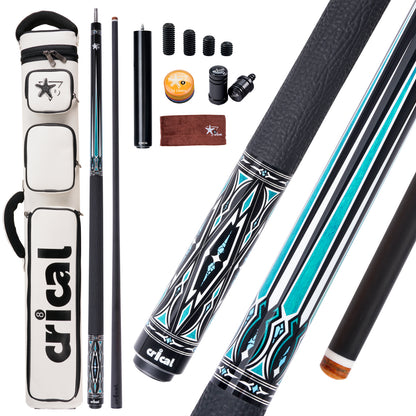 【CRICAL】CXD-2BF Carbon Fiber Pool Cue Stick with 12.5mm Tip leather grip Low Deflection shaft for Billiard Cue Sticks