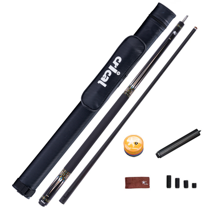 【CRICAL】CXD-3YF Carbon Fiber Pool Cue Stick with 12.5mm Tip leather grip Low Deflection shaft for Billiard Cue Sticks