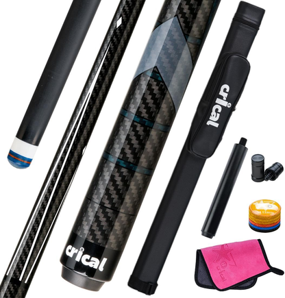 【Crical】CL-01 Carbon Fiber Pool Cue Stick with 12.5mm Tip Low Deflection shaft for Billiard Cue Sticks