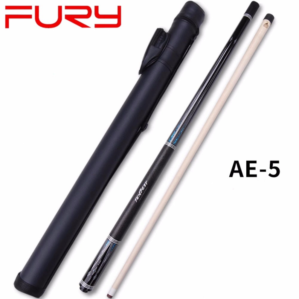FURY 58" 1/2 Hurricane AE-1/2/3/4/5/6  Billiard Pool Cue Stick 12.5mm + Case Set