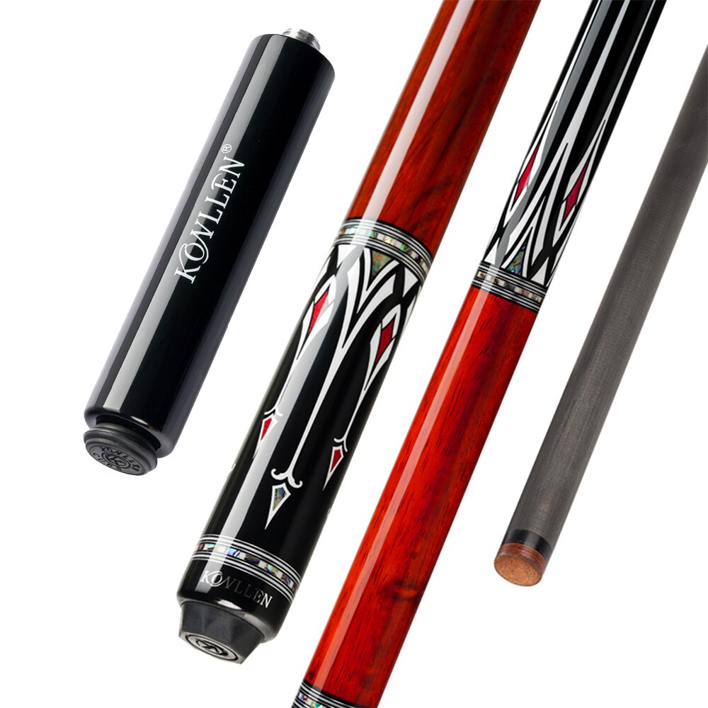 KONLLEN AS Carbon Fiber Inlay Pool Cue Stick 10.5/11.5/12.5mm Leather Wrap/Wrapless Black Technology Low Deflection Billiard